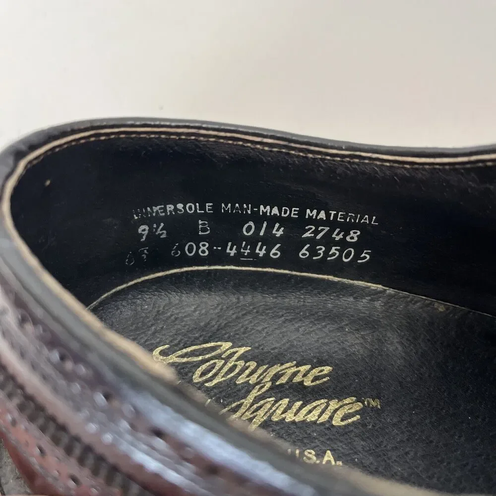 VTG O’Sullivans Coburne Square Dress Shoes Size Mens US 9.5 Wingtip Oxford USA‎
